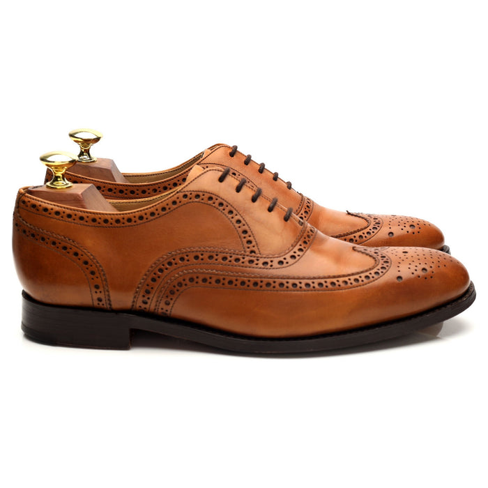 'Malton' Tan Brown Leather Oxford Brogues UK 7 F