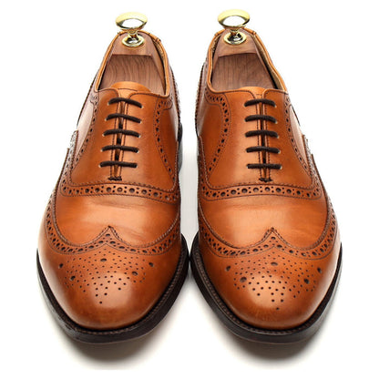 'Malton' Tan Brown Leather Oxford Brogues UK 7 F