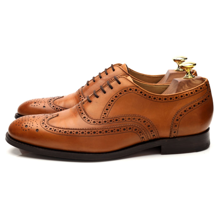 'Malton' Tan Brown Leather Oxford Brogues UK 7 F
