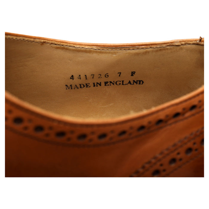 'Malton' Tan Brown Leather Oxford Brogues UK 7 F
