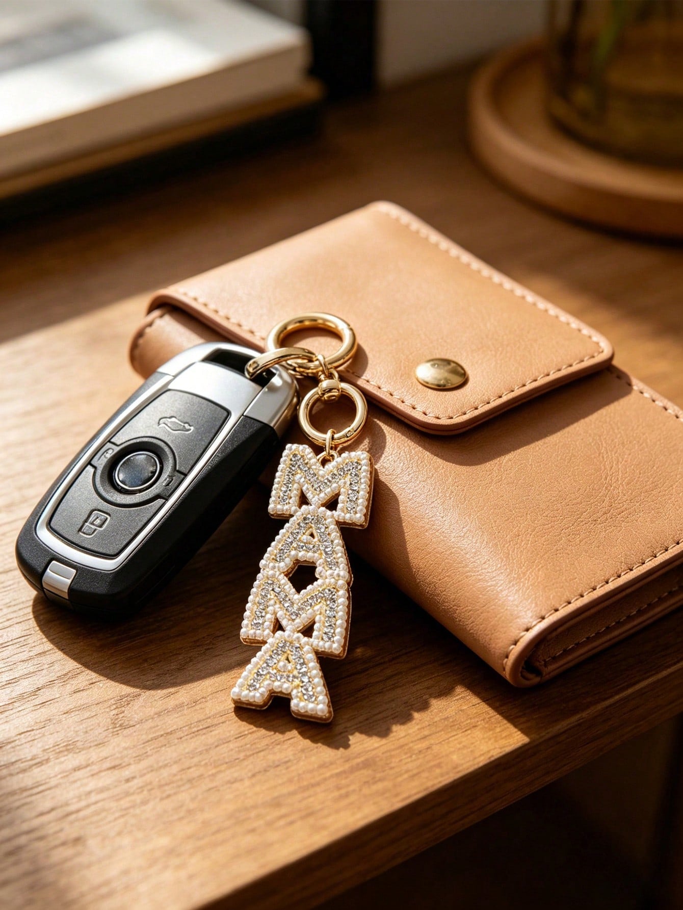 Mama Keychain For Women, Creative Letter Alloy Jewelry With Diamond & Pearl Inlay, Mom Birthday Mother's Day Gift, Key Ring Bag Charm Purse Accessory, Cute Fashion Pendant For Keys Bags, Party Favor F