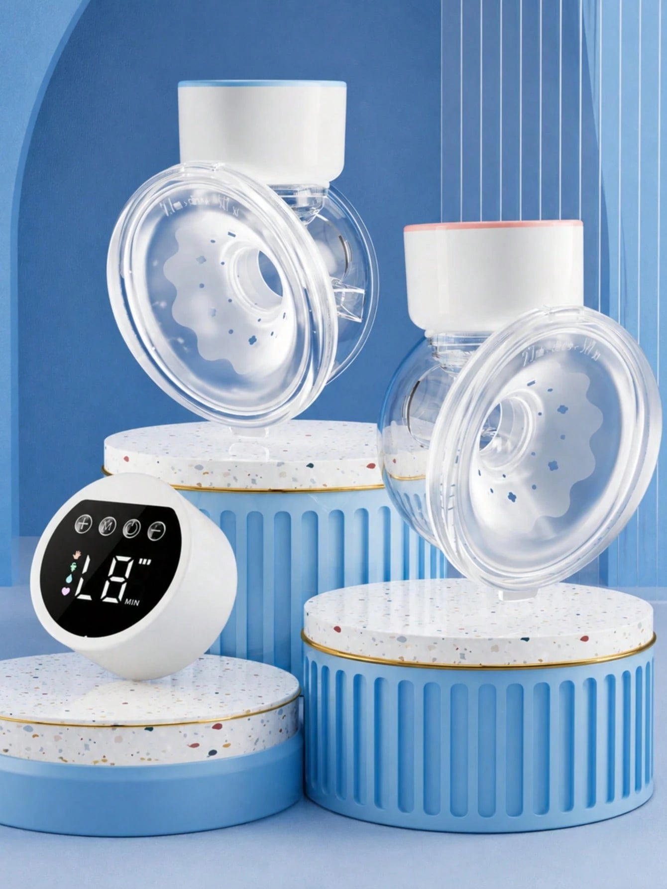 MAMIJOY 2pcs/Set 180ml Wearable Electric Breast Pump, 4 Modes With 12 Adjustable Levels, Low Noise Anti-Leakage Design