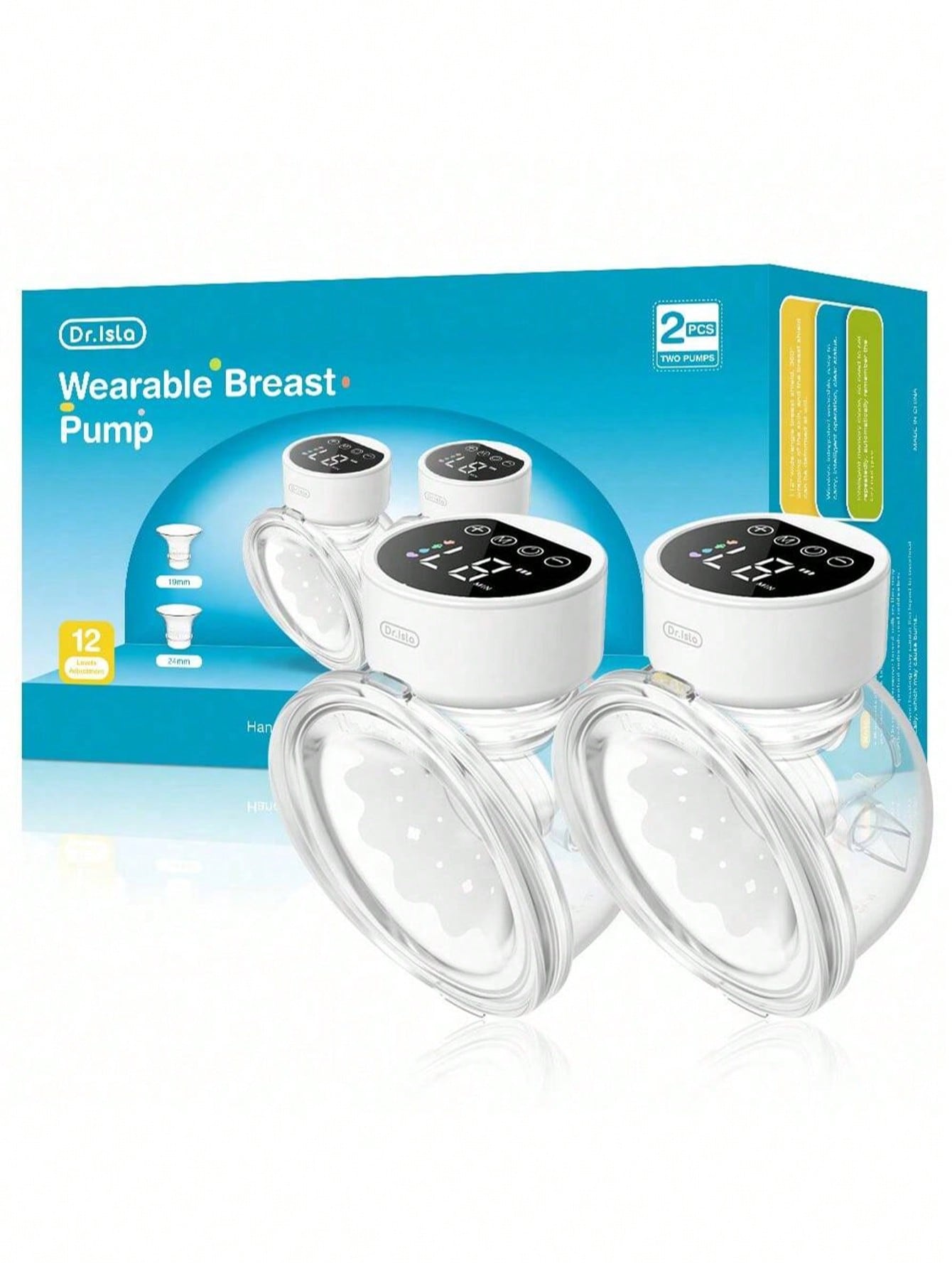 MAMIJOY 2pcs/Set 180ml Wearable Electric Breast Pump, 4 Modes With 12 Adjustable Levels, Low Noise Anti-Leakage Design