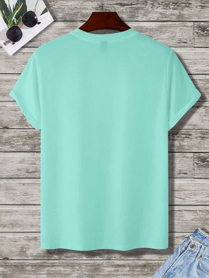 Manfinity Homme Men's Plain Round Neck Short Sleeve Simple Top, Casual Everyday Wear Men T-Shirts Casual Plain T-Shirts Casual Tee