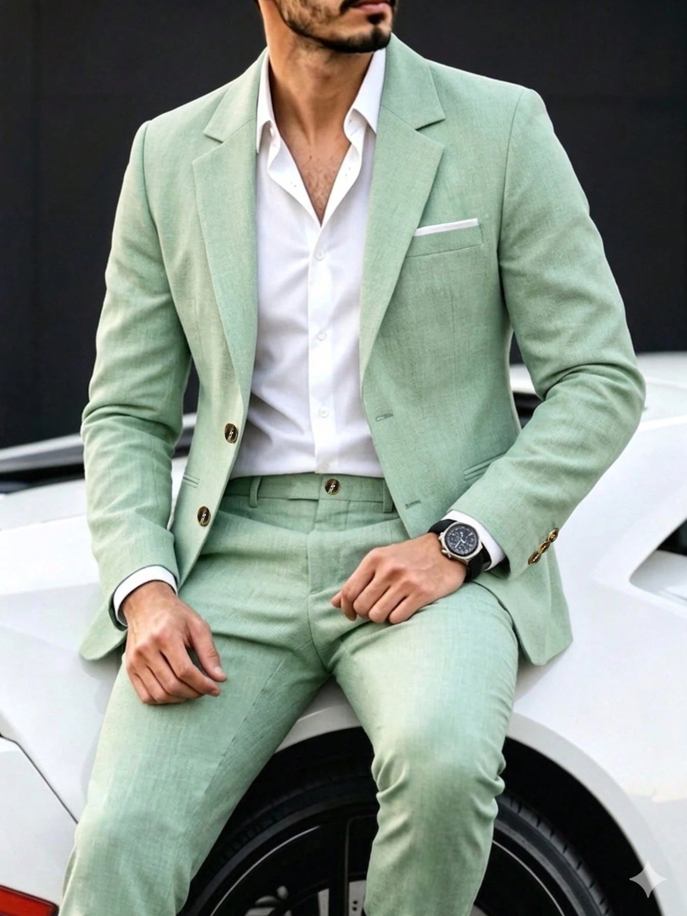 Manfinity Mode Men's Solid Color Casual Business Suit Set, Pocket Design, Suitable For Daily Commute, Relaxed Work Environment Or Semi-Formal Occasions, Also An Ideal Gift For Boyfriend And Husband