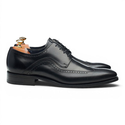'Matt' Black Leather Derby Brogues UK 9.5 F