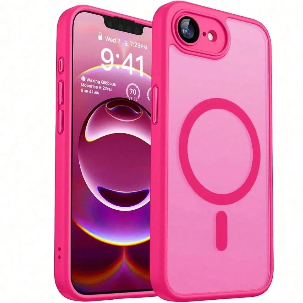 Matte Semi-Transparent Magnetic Phone Case Compatible With IPhone 17E 16E 17 Air 16 15 14 13 12 11 Plus Pro Max Lens Protection Shockproof Protective Cover