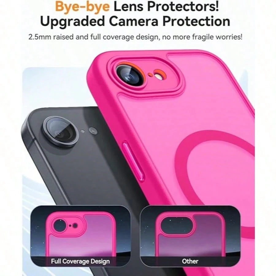 Matte Semi-Transparent Magnetic Phone Case Compatible With IPhone 17E 16E 17 Air 16 15 14 13 12 11 Plus Pro Max Lens Protection Shockproof Protective Cover