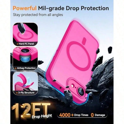 Matte Semi-Transparent Magnetic Phone Case Compatible With IPhone 17E 16E 17 Air 16 15 14 13 12 11 Plus Pro Max Lens Protection Shockproof Protective Cover