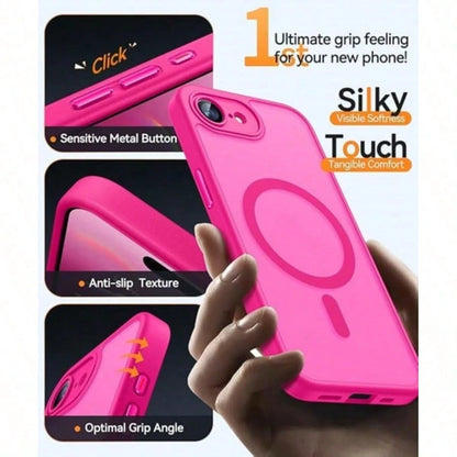 Matte Semi-Transparent Magnetic Phone Case Compatible With IPhone 17E 16E 17 Air 16 15 14 13 12 11 Plus Pro Max Lens Protection Shockproof Protective Cover