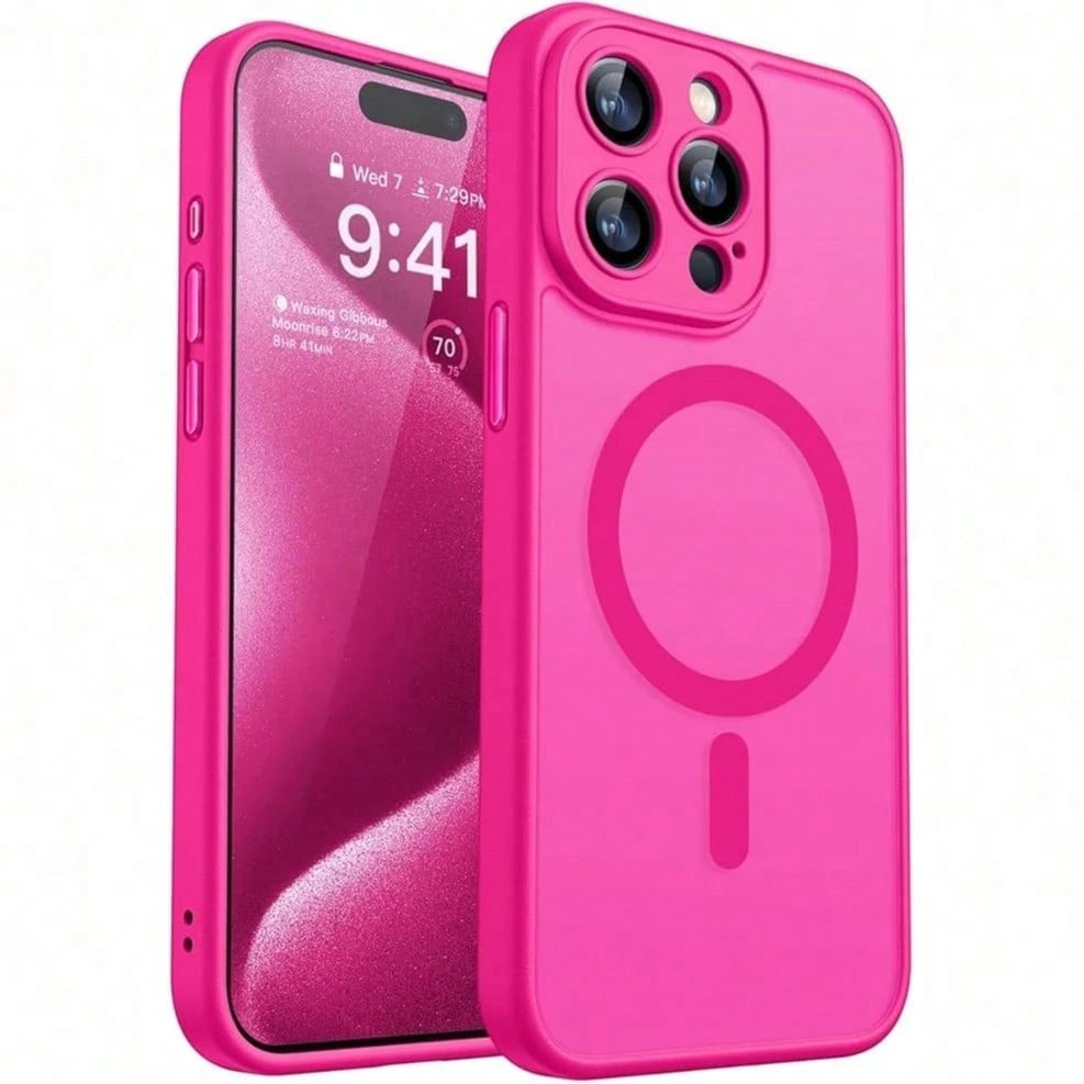Matte Semi-Transparent Magnetic Phone Case Compatible With IPhone 17E 16E 17 Air 16 15 14 13 12 11 Plus Pro Max Lens Protection Shockproof Protective Cover
