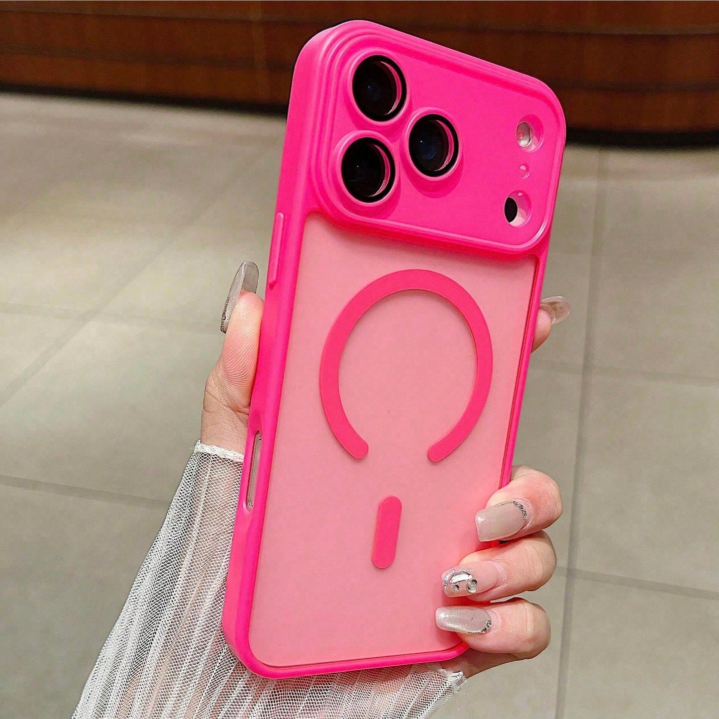 Matte Semi-Transparent Magnetic Phone Case Compatible With IPhone 17E 16E 17 Air 16 15 14 13 12 11 Plus Pro Max Lens Protection Shockproof Protective Cover