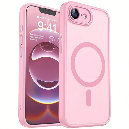 Matte Semi-Transparent Magnetic Phone Case Compatible With IPhone 17E 16E 17 Air 16 15 14 13 12 11 Plus Pro Max Lens Protection Shockproof Protective Cover