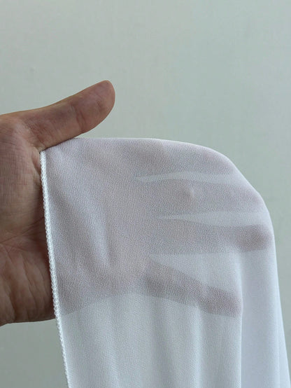 Maweii White Chiffon Asymmetrical Shoulder Top For Women, With A Unique Short-Sleeved Design Featuring Pleats And A Distinctive Style.