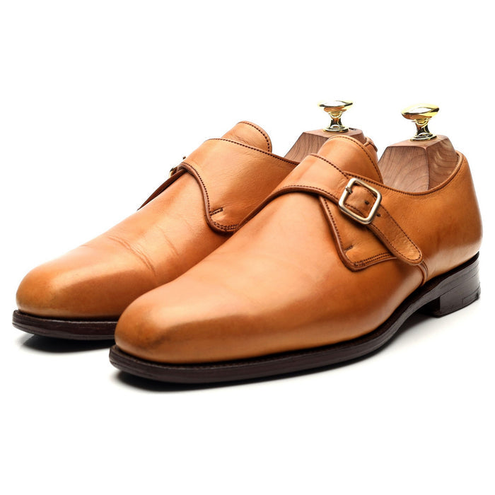 'Mayfair' Tan Brown Leather Monk Strap UK 6