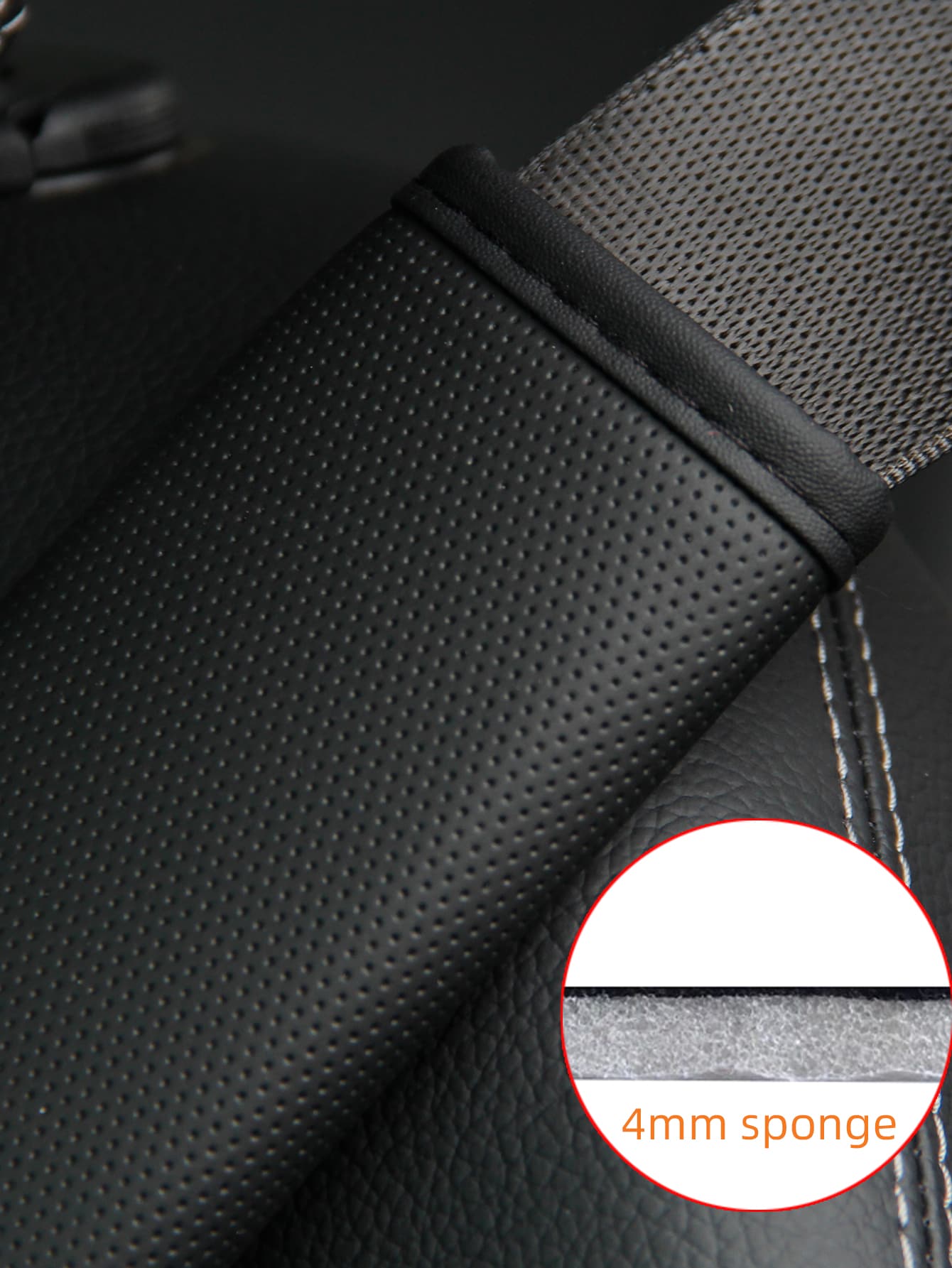 MEIKAXIU 1pc Comfortable Breathable PU Leather Perforated Car Seat Belt Shoulder Cover Accessory