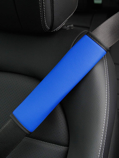 MEIKAXIU 1pc Comfortable Breathable PU Leather Perforated Car Seat Belt Shoulder Cover Accessory