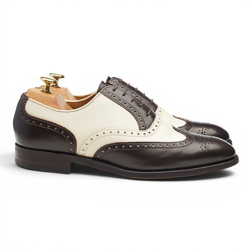 'Melly' Dark Brown & Cream Leather Oxford Spectator Brogues UK 8 F