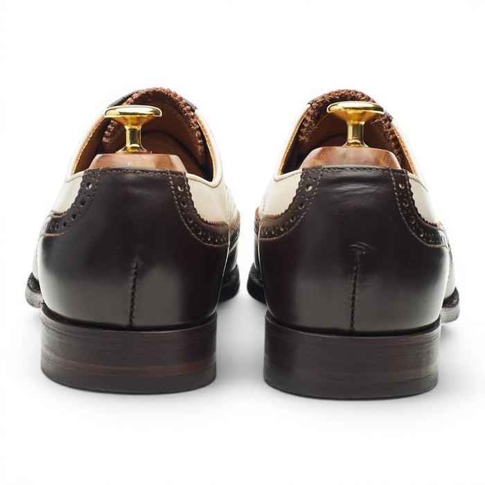 'Melly' Dark Brown & Cream Leather Oxford Spectator Brogues UK 8 F