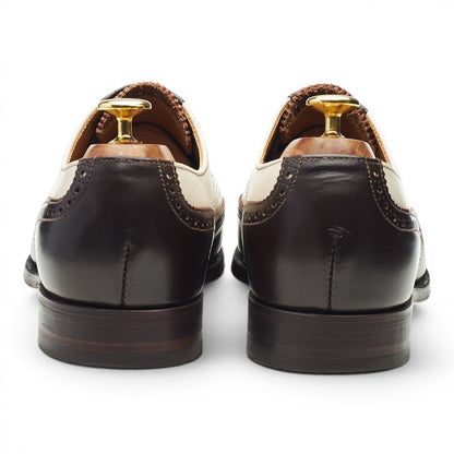 'Melly' Dark Brown & Cream Leather Oxford Spectator Brogues UK 8 F