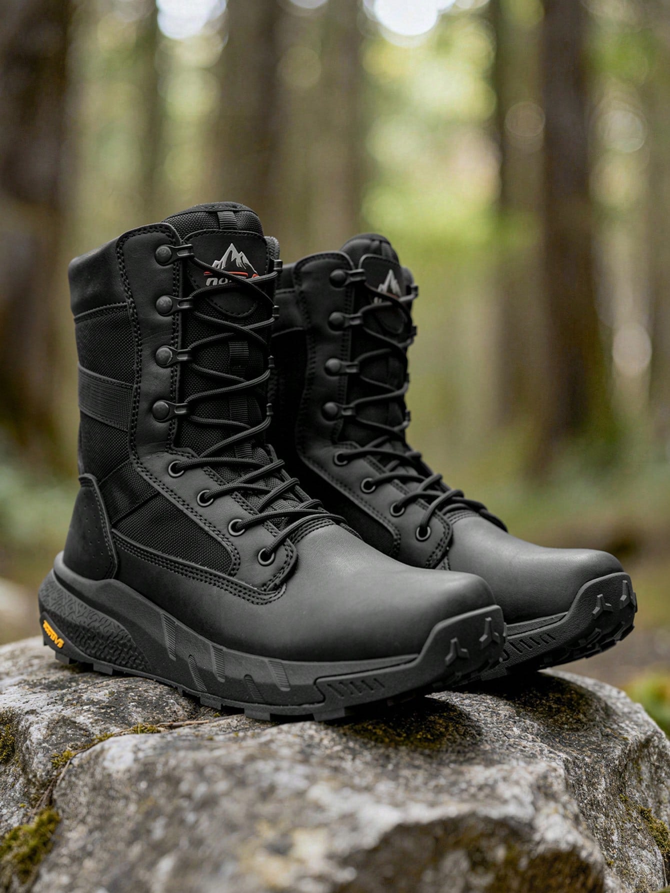 Men's Breathable Tactical Military Work Boots Side Zipper Leather Lightweight Hiking Motorcycle Combat Boots 8 Inches Recon
