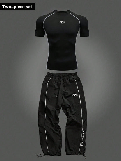 Men's Casual Collared Shirt And Beach Shorts Set, Leopard And Zebra Print Pattern Mixperfect For Vacation Wear.