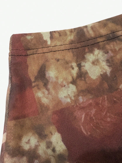 Mesh Floral Print Patchwork Asymmetric Skirt Spring Vacation
