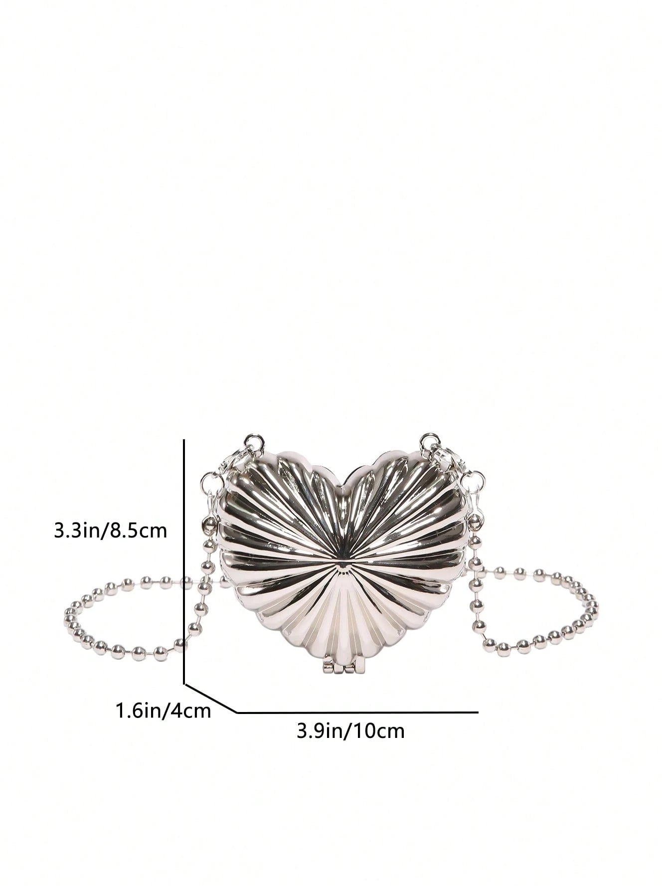Metal Material Heart-Shaped Mini Evening Bag Women's Personalized Fashion Chain Lipstick Bag Suitable For Valentine's Day, Party, Date Use Shoulder Crossbody Bag Coin Purse