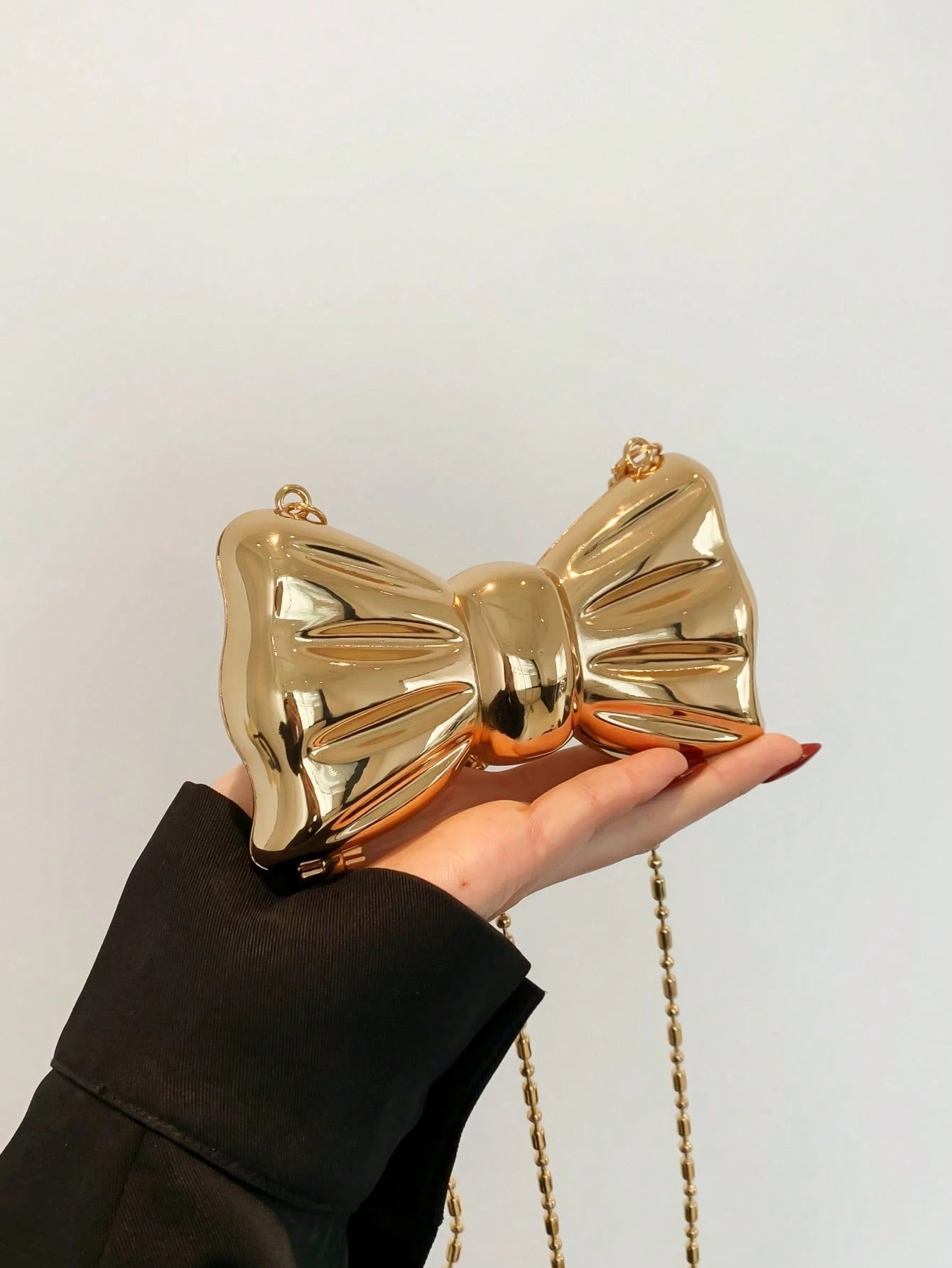 Metal Material Heart-Shaped Mini Evening Bag Women's Personalized Fashion Chain Lipstick Bag Suitable For Valentine's Day, Party, Date Use Shoulder Crossbody Bag Coin Purse
