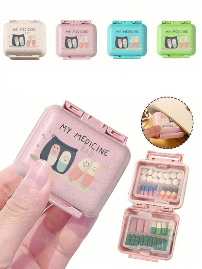 Mini 6-Compartment Portable Pill Case, Medication Storage Box, Travel Pill Box Printed With "My Pill Pack" And Pill Pattern, 6-Slot Small Pill Container, Sealed Pill Packaging Storage Box, 6-Day Weekl