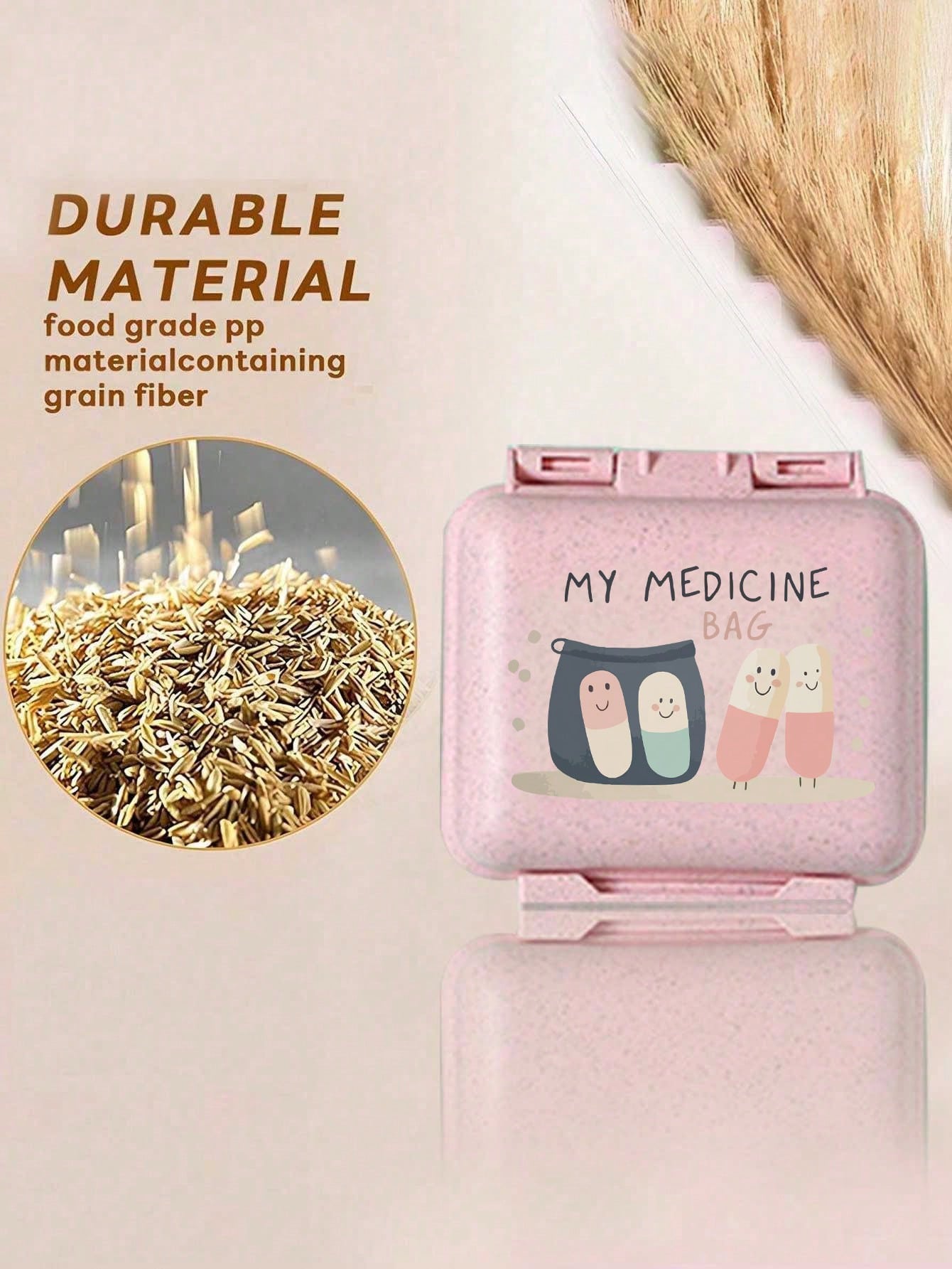 Mini 6-Compartment Portable Pill Case, Medication Storage Box, Travel Pill Box Printed With "My Pill Pack" And Pill Pattern, 6-Slot Small Pill Container, Sealed Pill Packaging Storage Box, 6-Day Weekl