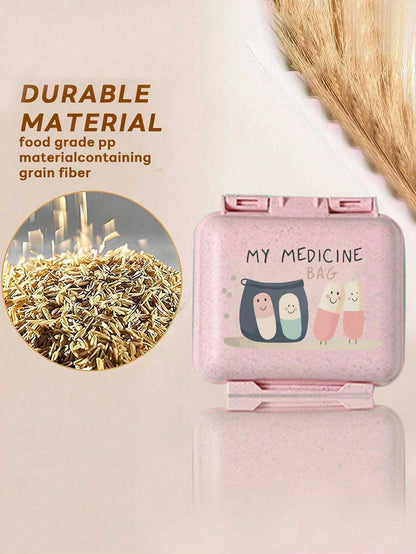 Mini 6-Compartment Portable Pill Case, Medication Storage Box, Travel Pill Box Printed With "My Pill Pack" And Pill Pattern, 6-Slot Small Pill Container, Sealed Pill Packaging Storage Box, 6-Day Weekl