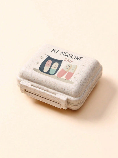 Mini 6-Compartment Portable Pill Case, Medication Storage Box, Travel Pill Box Printed With "My Pill Pack" And Pill Pattern, 6-Slot Small Pill Container, Sealed Pill Packaging Storage Box, 6-Day Weekl