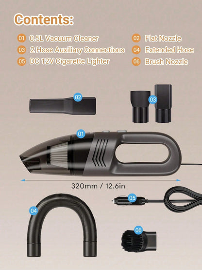 Mini Car Vacuum Cleaner-Powerful Suction. High-Performance. Compact & 12V Efficient- Effortlessly Cleans Every Gap And Groove In Your Car Interiol