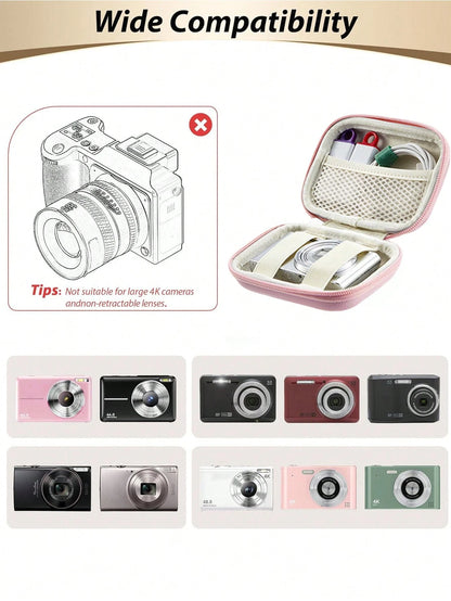 Mini CCD Camera Case, With Mesh Pocket, Digital Camera Case, Camera Bag, Travel, Portable, Lightweight, Durable, Stylish, For Home, For Outdoor