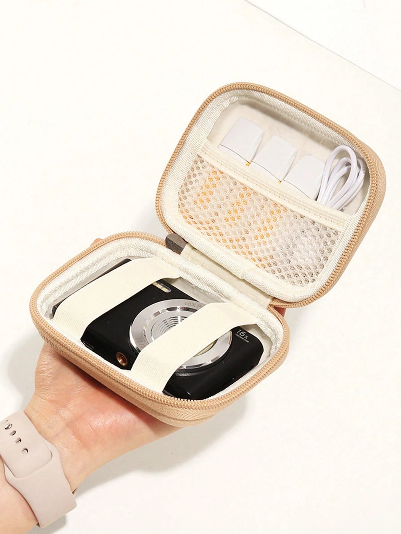 Mini CCD Camera Case, With Mesh Pocket, Digital Camera Case, Camera Bag, Travel, Portable, Lightweight, Durable, Stylish, For Home, For Outdoor