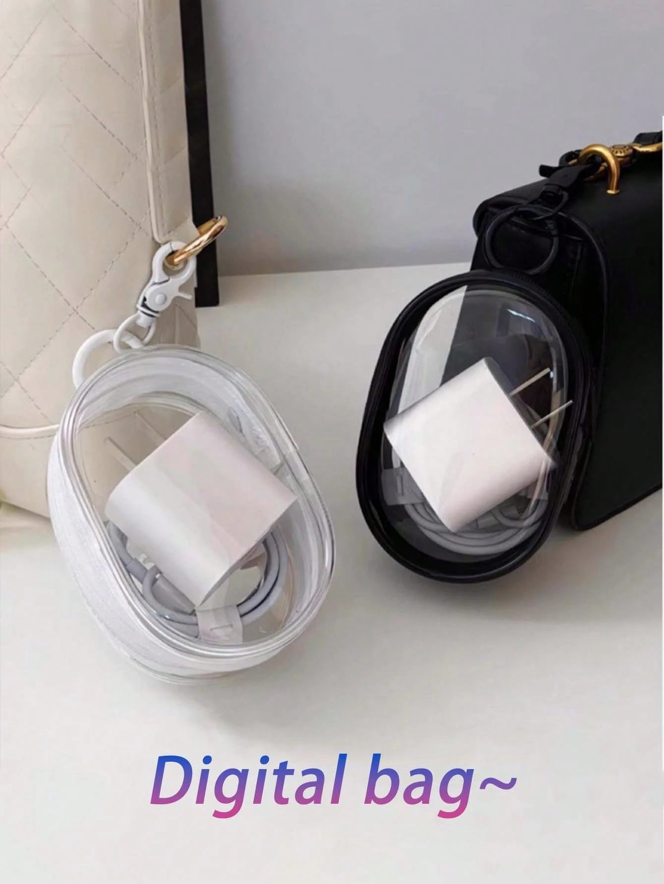 Mini Digital Bag With Zipper Portable Storage Bag Headphone Charger And Data Cable Organizer For Travel Outdoor Back To School Essential Accessories