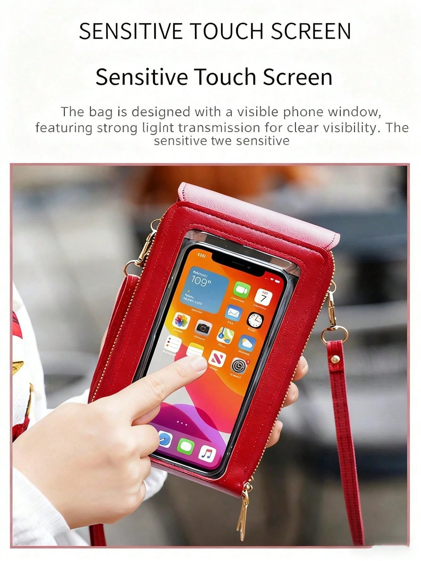 Mini Touch Screen Mobile Phone Wallet For Women, Lightweight Multifunctional Crossbody Bag, Fashion Accessory For Holiday & Anniversary Gifts