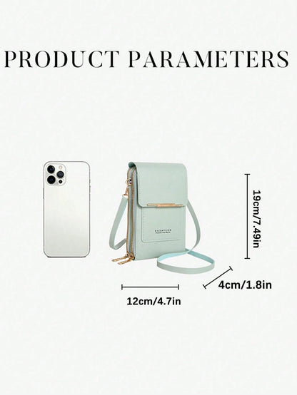 Mini Touch Screen Mobile Phone Wallet For Women, Lightweight Multifunctional Crossbody Bag, Fashion Accessory For Holiday & Anniversary Gifts
