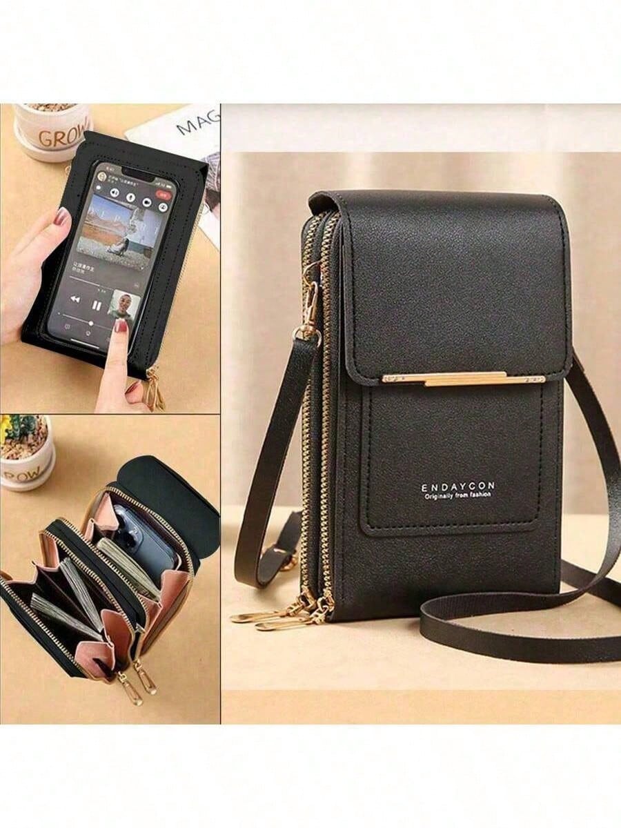 Mini Touch Screen Mobile Phone Wallet For Women, Lightweight Multifunctional Crossbody Bag, Fashion Accessory For Holiday & Anniversary Gifts