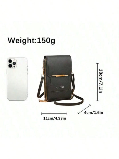 Mini Touch Screen Mobile Phone Wallet For Women, Lightweight Multifunctional Crossbody Bag, Fashion Accessory For Holiday & Anniversary Gifts