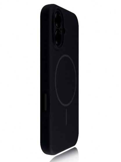 Minimalist Black Magnetic 1pc Matte Liquid Silicone Phone Case Compatible With IPhone 17 Air 16 15 14 13 12 Pro Max Plus Supports Wireless Charging Soft Silicone Back Cover Spring Birthday Gift