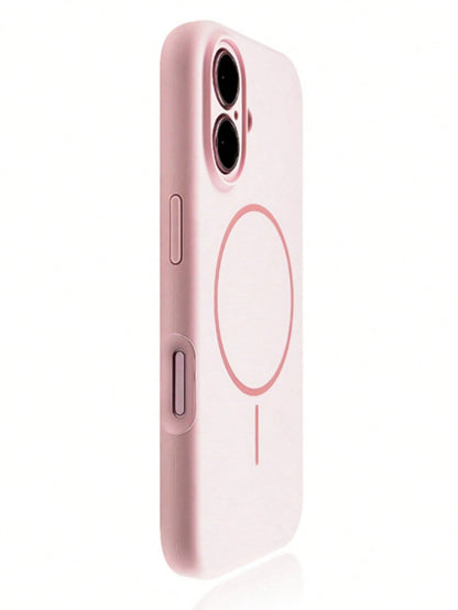 Minimalist Black Magnetic 1pc Matte Liquid Silicone Phone Case Compatible With IPhone 17 Air 16 15 14 13 12 Pro Max Plus Supports Wireless Charging Soft Silicone Back Cover Spring Birthday Gift