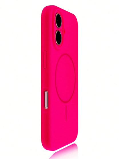Minimalist Black Magnetic 1pc Matte Liquid Silicone Phone Case Compatible With IPhone 17 Air 16 15 14 13 12 Pro Max Plus Supports Wireless Charging Soft Silicone Back Cover Spring Birthday Gift
