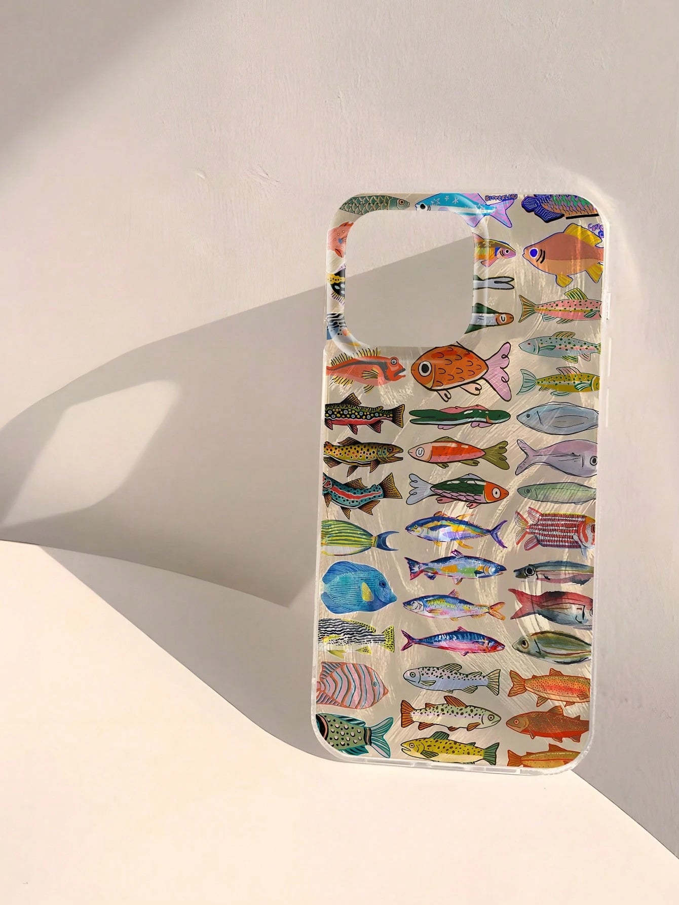 Minimalist Luxury Ocean Element Fashion IMD 1pc Fish Pattern Waterproof Anti-Fingerprint Scratch-Resistant Transparent Soft Glossy Smooth Phone Premium Case Compatible With Apple 16/16 Plus/16 Pro/16