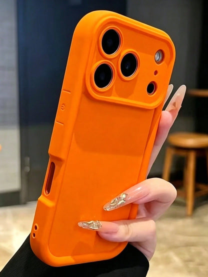 Minimalist Thick Shock-Absorbing Orange Phone Case, Compatible With IPhone 17/17Pro/17promax/16 Pro Max/16/16 Pro/16 Plus/16E/15/15 Plus/15 Pro/15 Pro Max/11/12/13/14 Pro Max/XS/XR/11 Pro/11 Pro Max/1