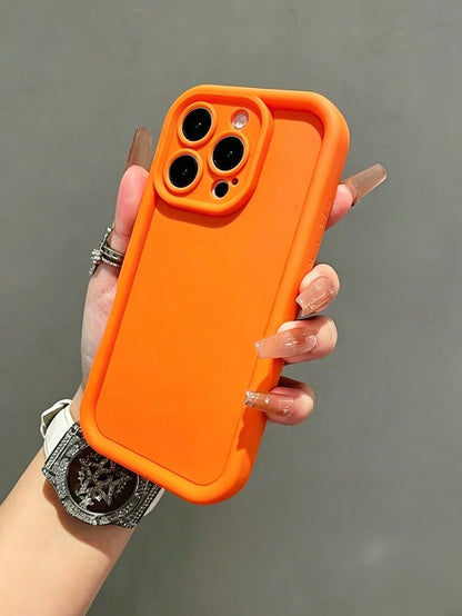 Minimalist Thick Shock-Absorbing Orange Phone Case, Compatible With IPhone 17/17Pro/17promax/16 Pro Max/16/16 Pro/16 Plus/16E/15/15 Plus/15 Pro/15 Pro Max/11/12/13/14 Pro Max/XS/XR/11 Pro/11 Pro Max/1