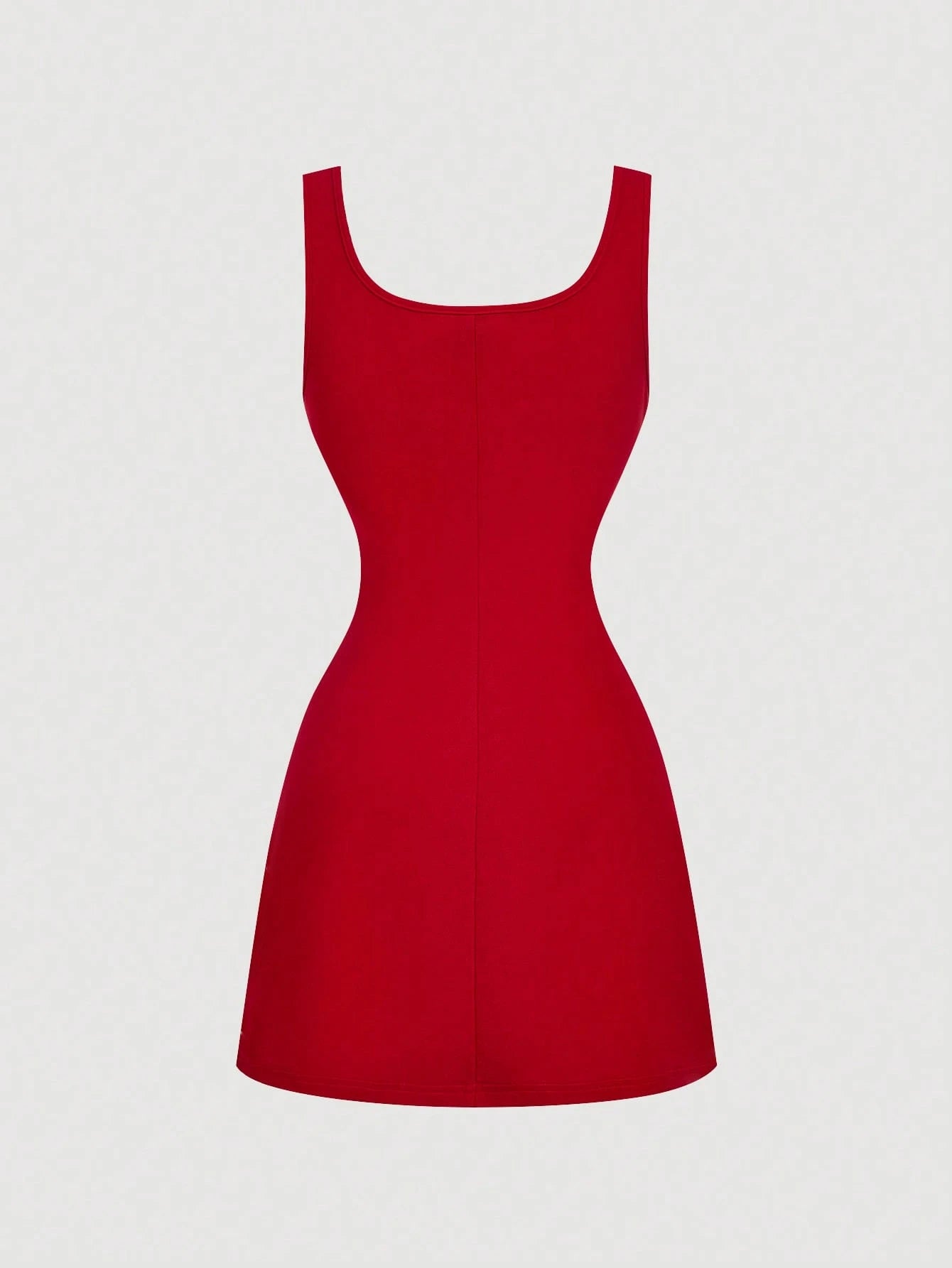 MOD Elegant Red Mini Tank Dress With Straps Sleeveless And Rhinestone Beading For Women Red Sun Dress