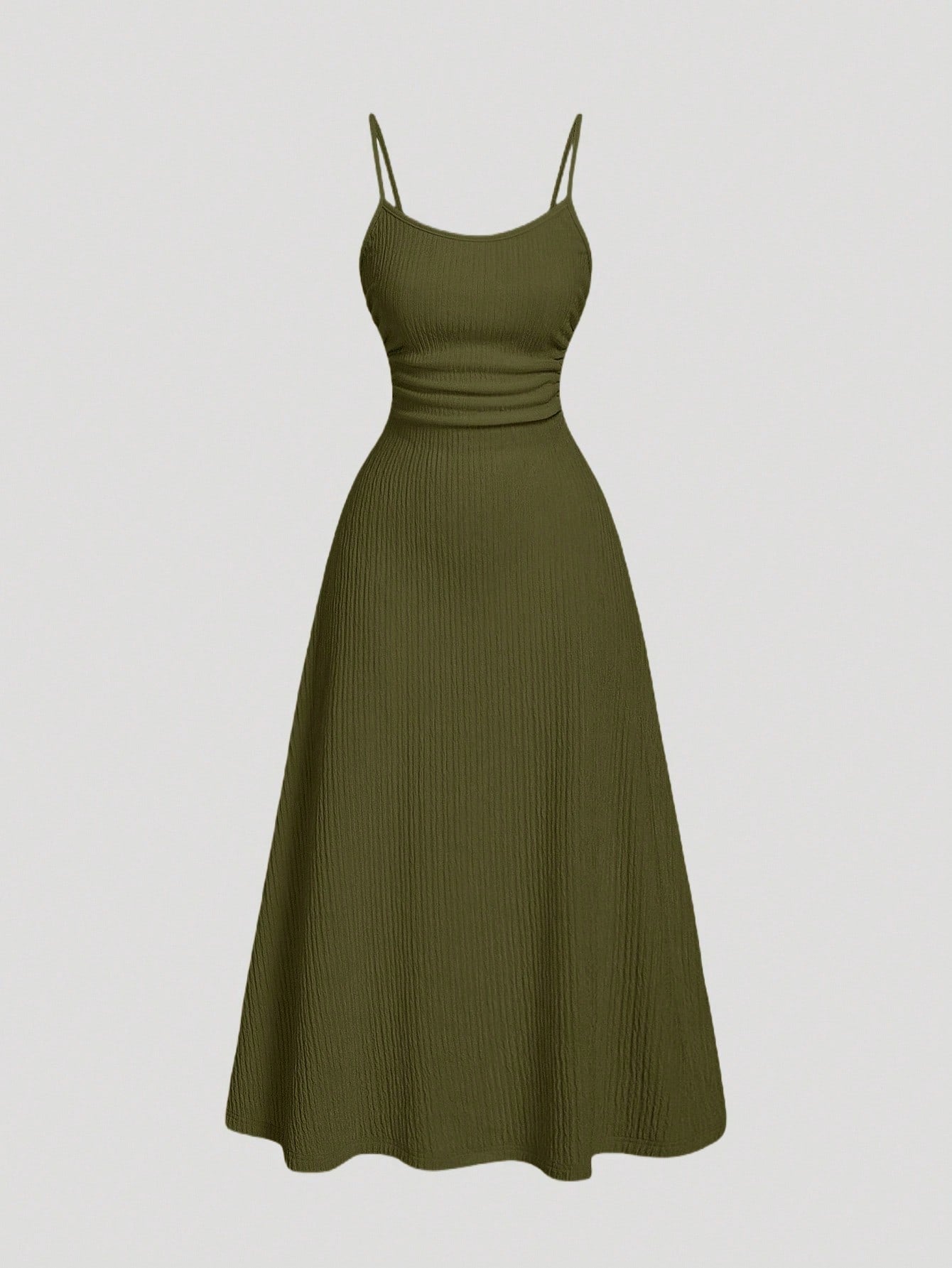 MOD Olive Green Minimalist Versatile Romantic Women Dress