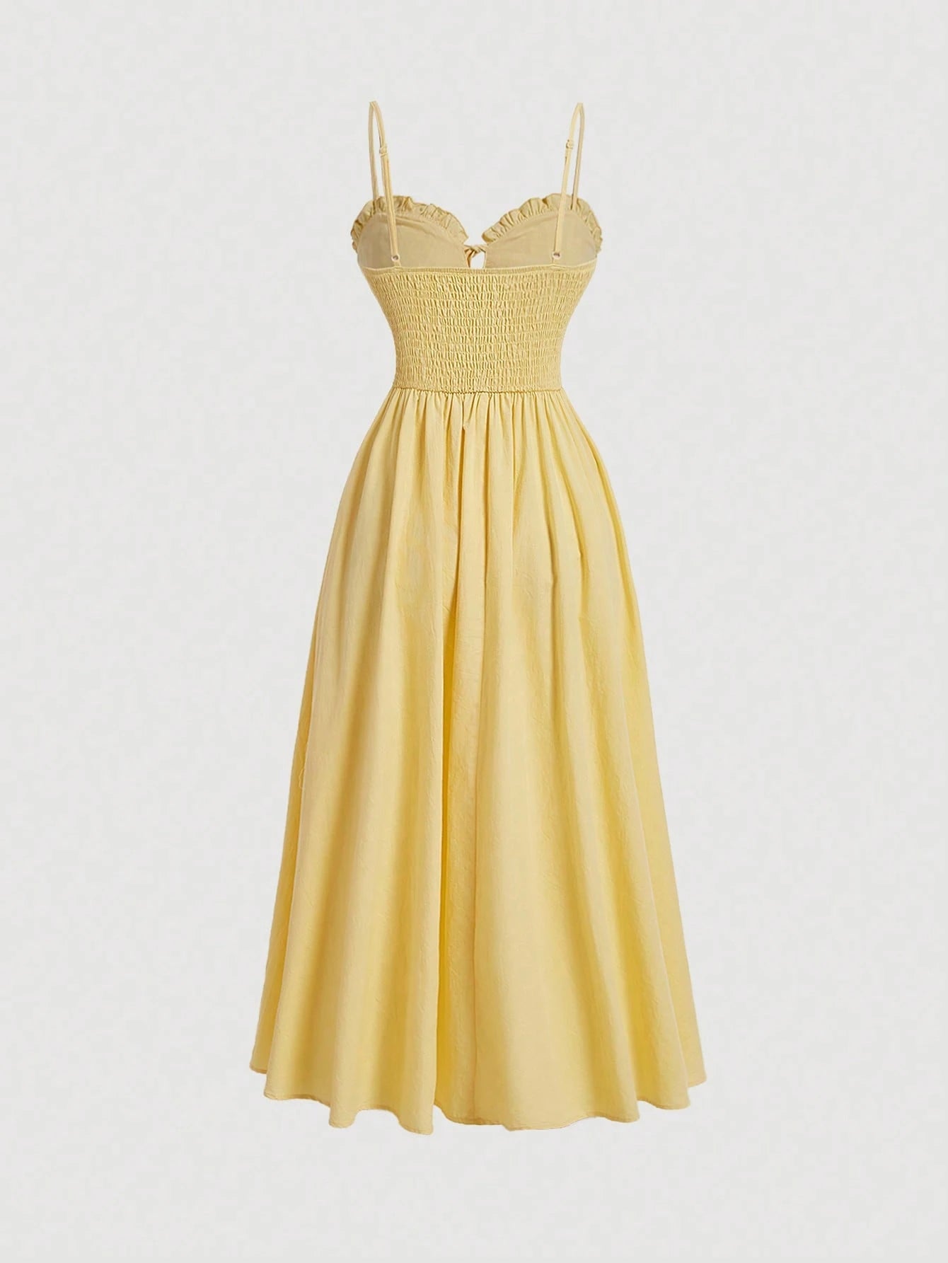 MOD Summer Cute Frill Trim Tie Front Cami Dress, Wedding Guest Dress